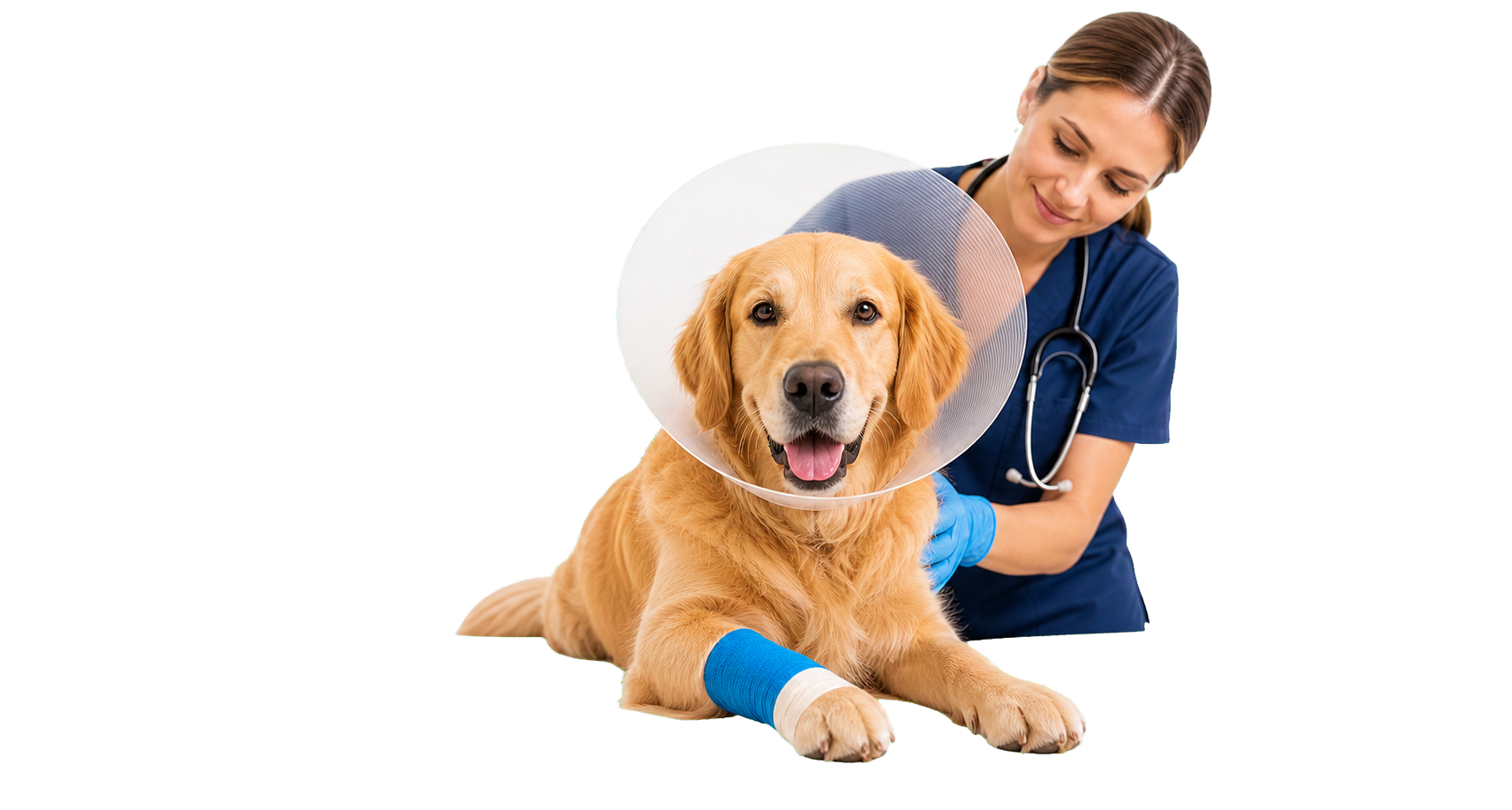 Hund wird von einer Tierärztin behandelt
